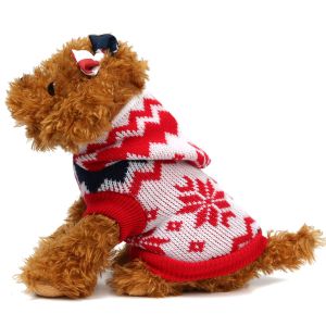 Pet Li ציוד ואביזרים לכלב בגדים לכלב Pet Dog Cat Sweater Puppy Coat Snowflake Winter Warm Hat Coat Clothes Costume Jacket Apparel Hoodie 