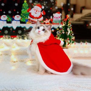 Pet Li ציוד ואביזרים לכלב בגדים לכלב Christmas Pet Clothes Creative Pet Cloak Hooded Christmas Dog Cat Red Color Clothes Costume Santa Claus New Year Clothing for Pets