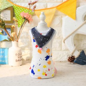 Pet Li ציוד ואביזרים לכלב בגדים לכלב Summer Puppy Dog Cat Clothes Striped Scarf Vest Kitten Casual Sailor Pets Cute Clothes Vest T-Shirts