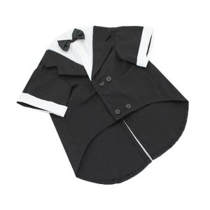 Pet Li ציוד ואביזרים לכלב בגדים לכלב Big Pet Dog Cat Clothes Big Dog Bow Tie Shirts Wedding Suit Clothes Costume Collared Shirt Jumpsuit