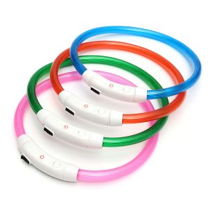 Pet Li ציוד ואביזרים לכלב קולר לכלב 50CM Pet Dog Rechargeable USB Waterproof LED Flashing Light Band Collar 