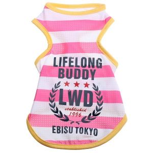 Pet Li ציוד ואביזרים לכלב בגדים לכלב Pet Dog Cat Clothes Cotton Striped Small Pet Puppy Dog T Shirt Clothing Vest Summer Apparel Costume