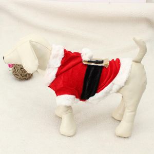 Pet Li ציוד ואביזרים לכלב בגדים לכלב Pet Puppy Dog Christmas Santa Claus Clothes Hoodie Outfit Outwear Coat