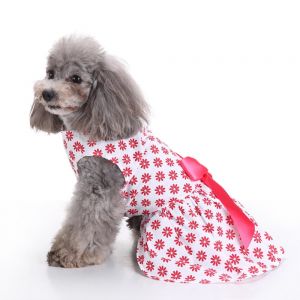 Pet Li ציוד ואביזרים לכלב בגדים לכלב Vintage Pink Polka Dot Dog Dress for Pet Clothes Vest Shirts