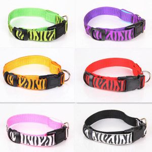 Pet Li ציוד ואביזרים לכלב קולר לכלב Leopard Print Adjustable Led Night Flashing Pet Dog Collar 