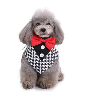 Pet Li ציוד ואביזרים לכלב קולר לכלב Formal Dog Bow Ties Tuxedo Bandana Collar with Bowtie Adjustable Neckerchief for Party 
