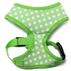 Pet Li ציוד ואביזרים לכלב קולר לכלב Pet Dog Cat Polka Dots Dotted Adjustable Soft Mesh Harness Net Leash Collar Seperated
