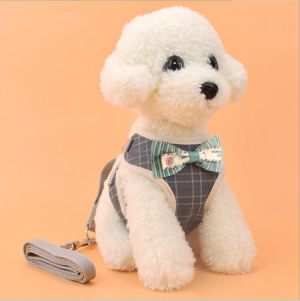 Pet Li ציוד ואביזרים לכלב רצועות אופנה לכלב Pet Strap Leash Dog Small Dog Vest-Style Bow Evening Dress Chest Strap Dog And Cat Universal Dog Traction Rope