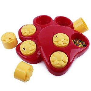 Pet Li ציוד ואביזרים לכלב צעצועים לכלב Multifunction Pet Bowl Feeder Toy 7 Holes Dog Paw Educational Training Toys Puppy Puzzle Toys