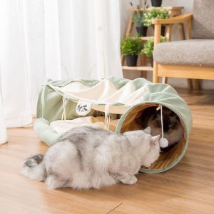 Pet Li ציוד ואביזרים לכלב מיטות לכלב Pet Dog Cat Tunnel Bed Soft Cushion Winter Warm Kennel Mat Pad Blanket