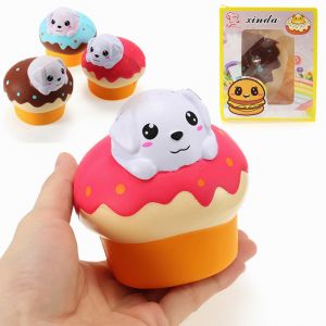 Pet Li ציוד ואביזרים לכלב צעצועים לכלב Xinda Squishy Dog Puppy Puff Cake 10cm Slow Rising With Packaging Collection Gift Soft Toy