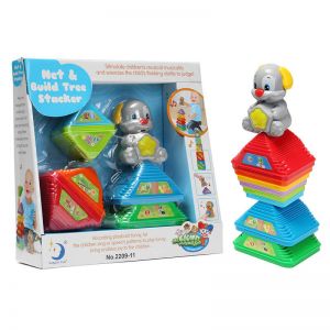 Pet Li ציוד ואביזרים לכלב צעצועים לכלב Kids Colorful Stacking Dog Pile Up Tower Toy Learning Plaything Cups Counting Stack Cups Blocks