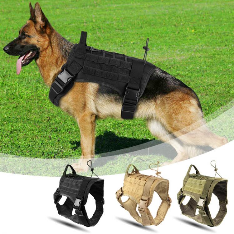 Pet Li ציוד ואביזרים לכלב בגדים לכלב Hunting Dog Military Camouflage Tactical Vest Pet Dog Clothes Outdoor Training Molle Dog Harness