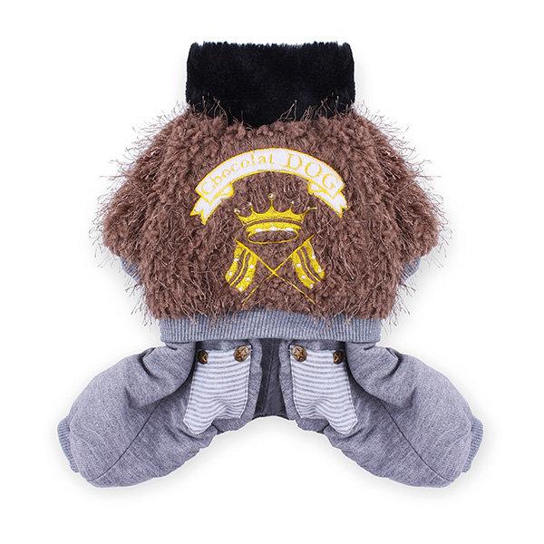 Pet Li ציוד ואביזרים לכלב בגדים לכלב Pet Dog Cat Thick Crown Fur Cotton Jumpsuit Clothes