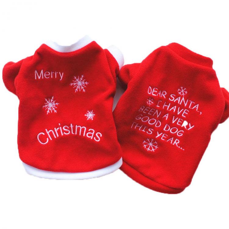 Pet Li ציוד ואביזרים לכלב בגדים לכלב Christmas Pet Dog Cat Winter Clothes Warm Pullover Embroidered Outfit Coats Costume For Puppy Dogs