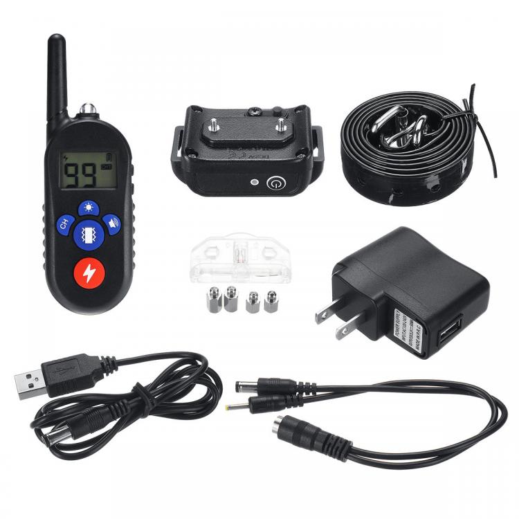 Pet Li ציוד ואביזרים לכלב קולר לכלב 3 Modes Rechargeable Electronic Dog Stop Barking Trainer Training Collars LCD Display Waterproof Anti Barking Device 800m Remote C