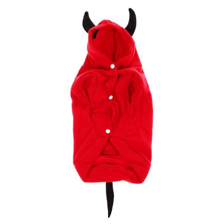 Pet Li ציוד ואביזרים לכלב בגדים לכלב Christmas Pet Dog Cat Outstanding Devil Clothes Puppy Winter Warm Costume Red Coats Outterwear