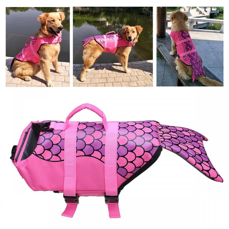 Pet Li ציוד ואביזרים לכלב בגדים לכלב Universal Dog Life Jacket Pet Swim Clothing Float Coat Safety Vest Mermaid Pet Vest