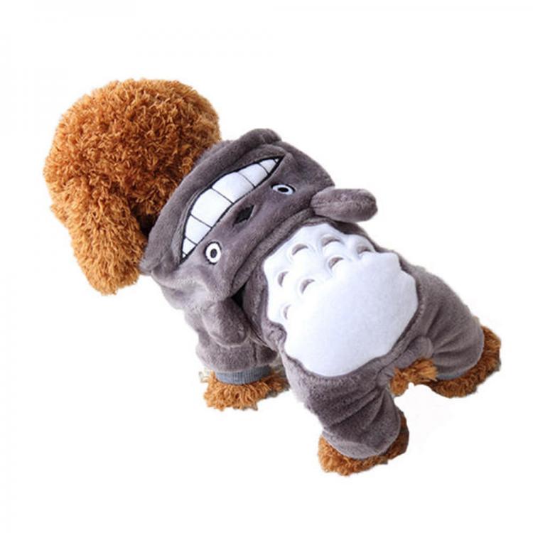 Pet Li ציוד ואביזרים לכלב בגדים לכלב Yani HP-PC1 Pet Cat Dog Costume Soft Warm Clothes Cartoon Totoro Hoodie Coats Four Leg Jumpsuit