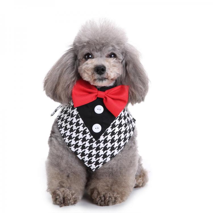 Pet Li ציוד ואביזרים לכלב קולר לכלב Formal Dog Bow Ties Tuxedo Bandana Collar with Bowtie Adjustable Neckerchief for Party 