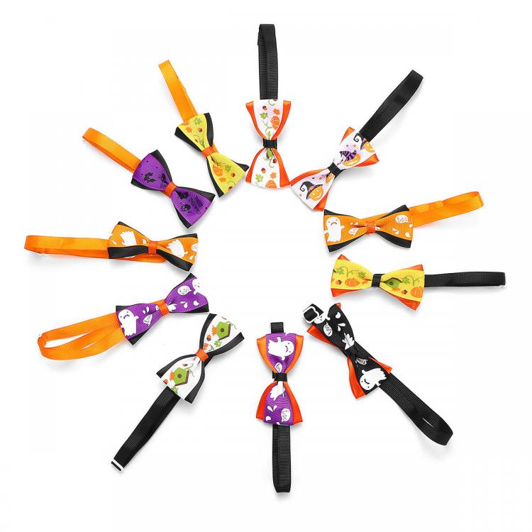 Pet Li ציוד ואביזרים לכלב קולר לכלב 50 Pcs Halloween Decor Pet Puppy Dog Cat Bow Ties Adjustable Collar Necktie Cute Pet Ties