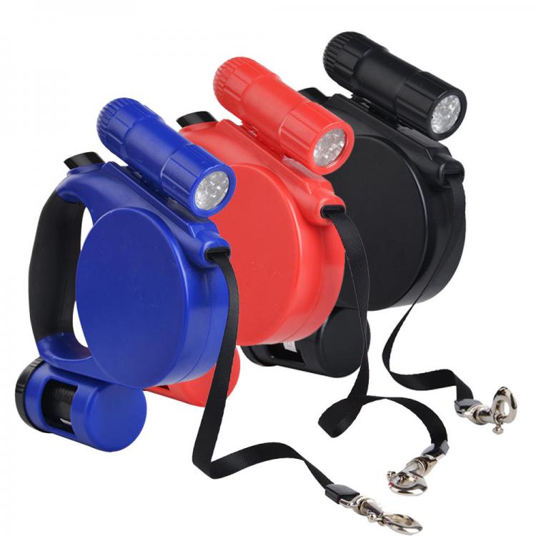 Pet Li ציוד ואביזרים לכלב קולר לכלב XMUND XD-PL2 4.5M 20kg Retractable Dog Leash Automatic Walking Lead with LED Garbage Dispenser Night Light