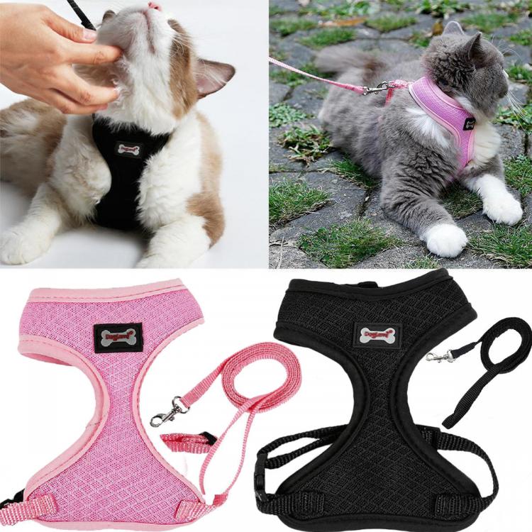 Pet Li ציוד ואביזרים לכלב רצועות אופנה לכלב Adjustable Pet Lead Leash Cat Dog Harness And Soft Mesh Walking Harness Vest Apparel