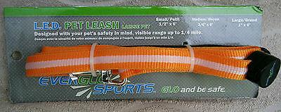 Pet Li ציוד ואביזרים לכלב רצועת ריצה לכלב    EverGlo Sports LED Pet Leash For Medium Dogs "Orange" ~ *NEW*
