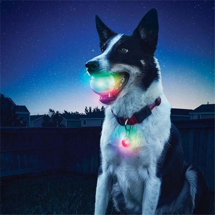 Pet Li ציוד ואביזרים לכלב צעצועים לכלב Yani Pet Dog Training Electronic LED 7 Color Flashing Luminous Dog Teeth Grinding Ball Glitter Interactive Toy