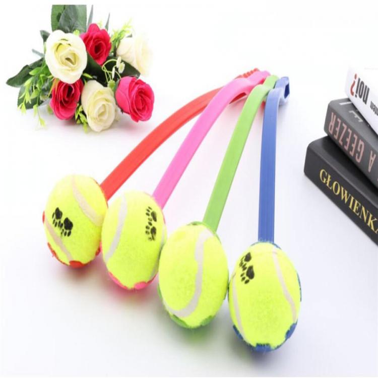 Pet Li ציוד ואביזרים לכלב צעצועים לכלב Dog Throw Tennis Ball Toy With Handle Pet Puppy Interactive Playing Pet Toys