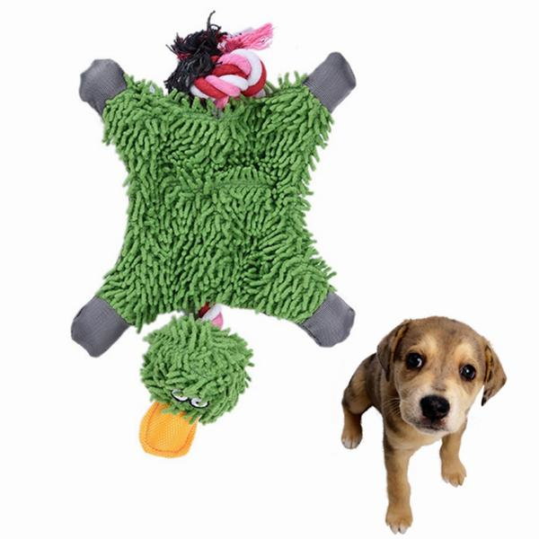 Pet Li ציוד ואביזרים לכלב צעצועים לכלב Pet Dog Knot Toy Cute Papa Duck Plush Chew Toy Durable Rope Toy Pet Supplies