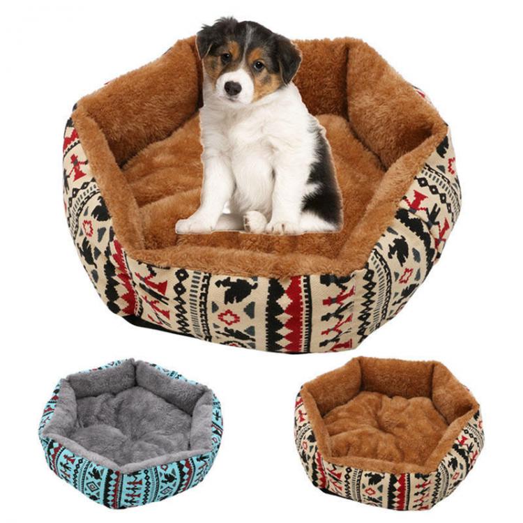 Pet Li ציוד ואביזרים לכלב מיטות לכלב 48cm Pet Dog Cat Bed Soft Cushion Winter Warm Kennel Mat Pad Blanket Gift