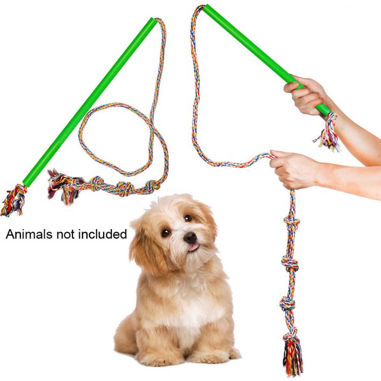 Pet Li ציוד ואביזרים לכלב צעצועים לכלב Dog Rod Toy Pet Teaser Chewing Rope Interactive Stick Colorful Rotar Outdoor Extendable Funny Cat Bite Rotary Oral Care Extendable